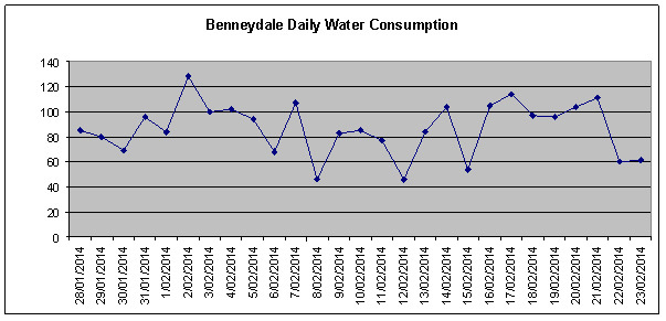 Benneydale daily water consumption