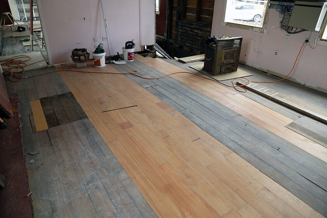 Work outstanding from the original contract includes repairs to the floors (well underway).