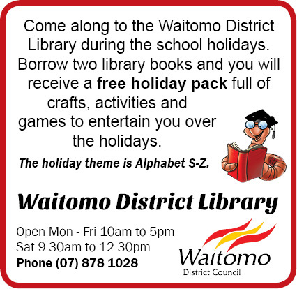 Waitomo District Library April school holiday pack