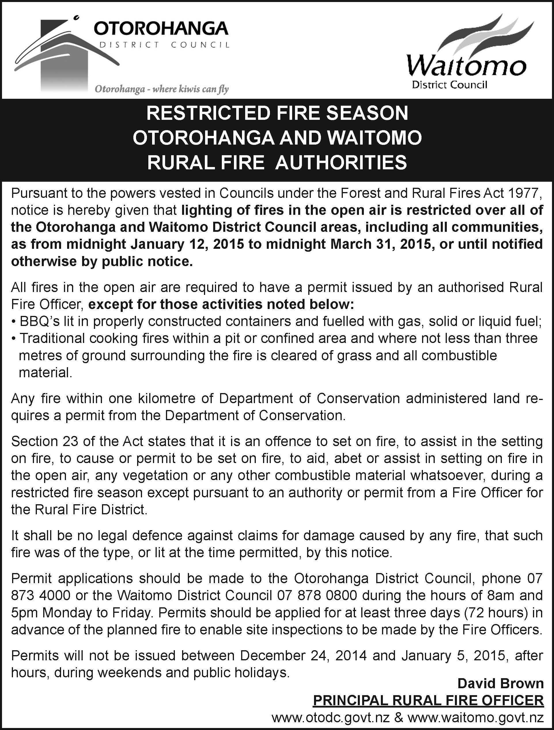 Restricted Fire Season
