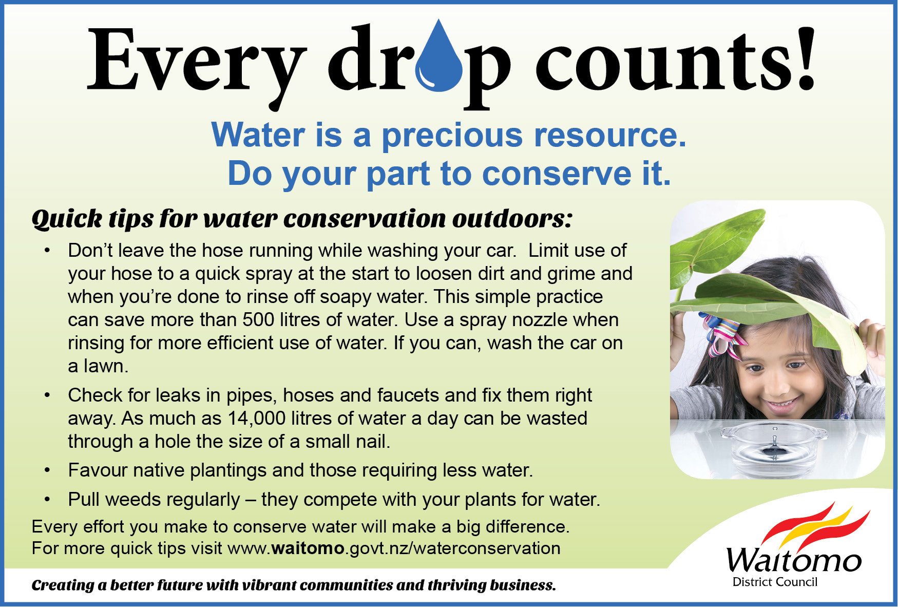 Every drop counts! Quick tips for water conservation outdoors
