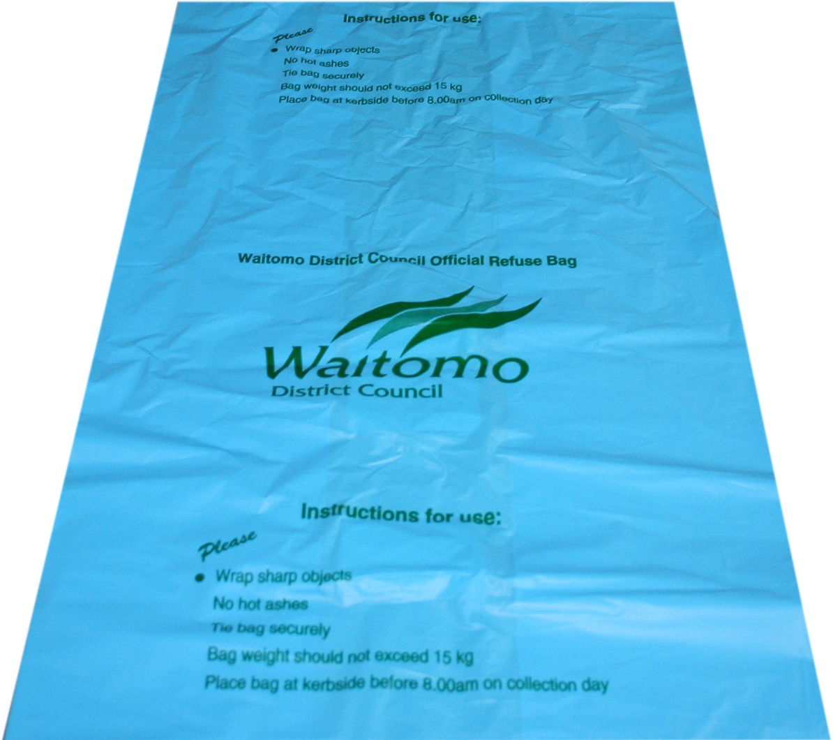 WDC's official rubbish bag is blue