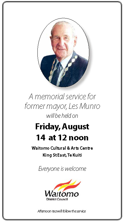 Memorial Service for Les Munro