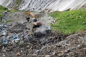 Fire in refuse tip at Waitomo District Landfill