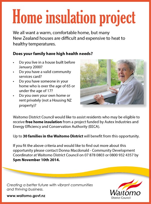 Home insulation project_Waitomo News 9 October 2014