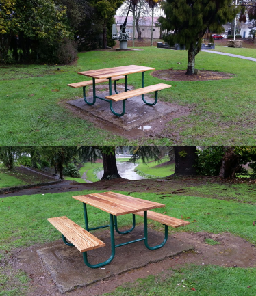 Picnic table 1 Rose garden monument Esplanade