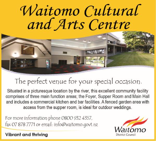 Advert published Waitomo News wedding feature 18 February 2014