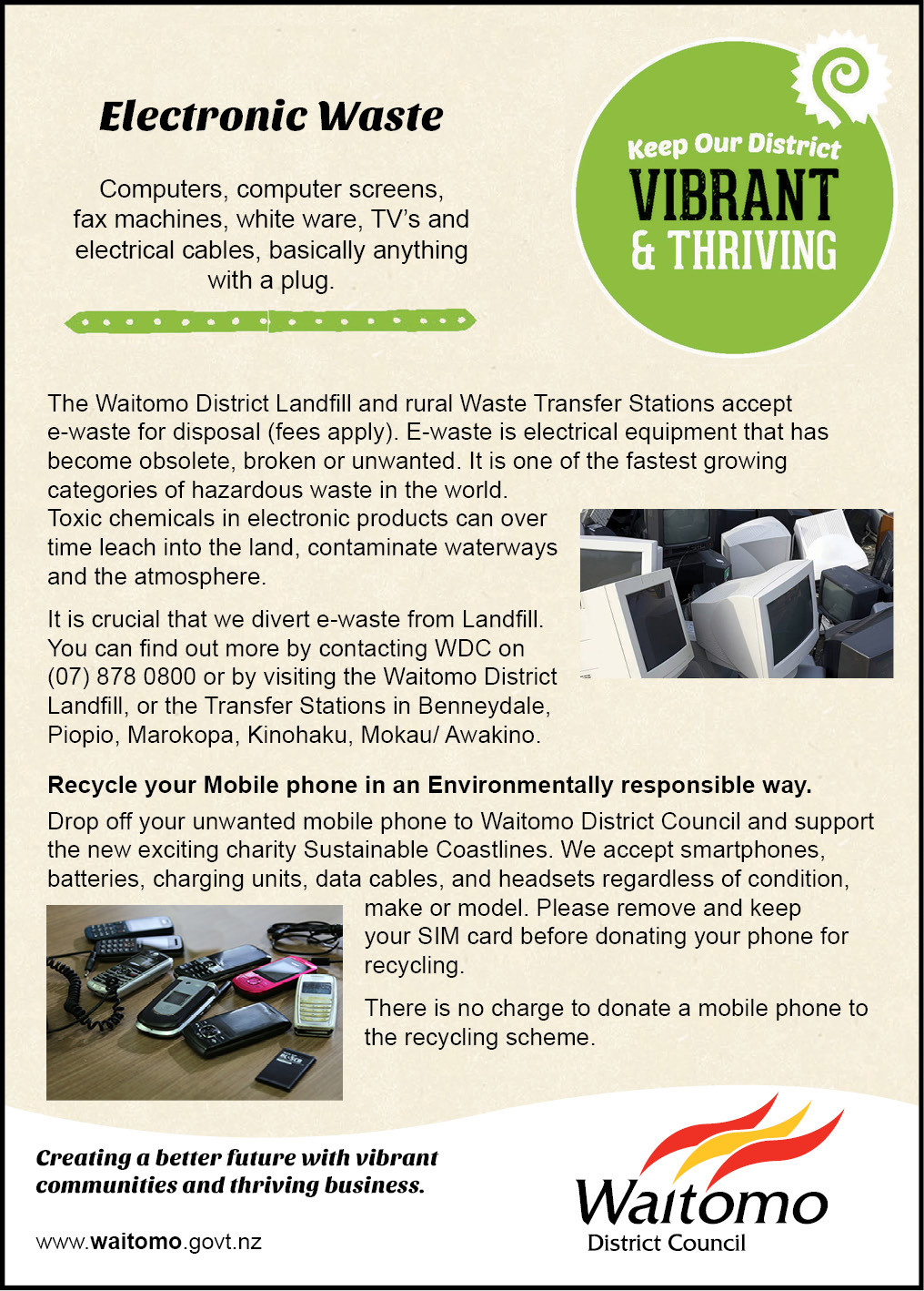 Advert Keep our district vibrant and thriving Electronic Waste