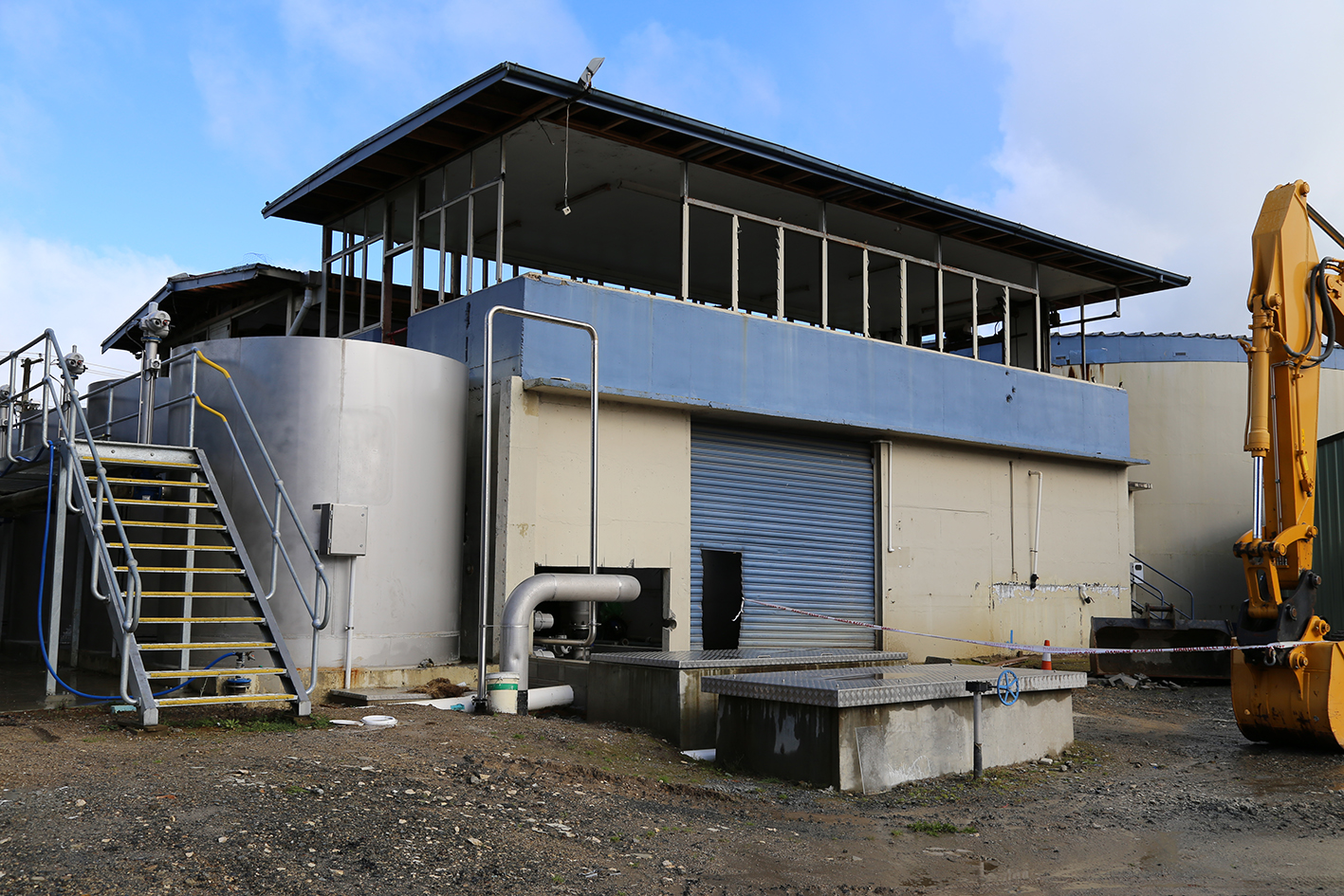 Demolition of the old Te Kuiti Water Treatment Plant Building - August 2017