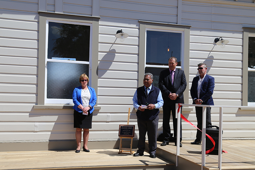 Blessing of the railway buildings by Rev Barney Winikerei