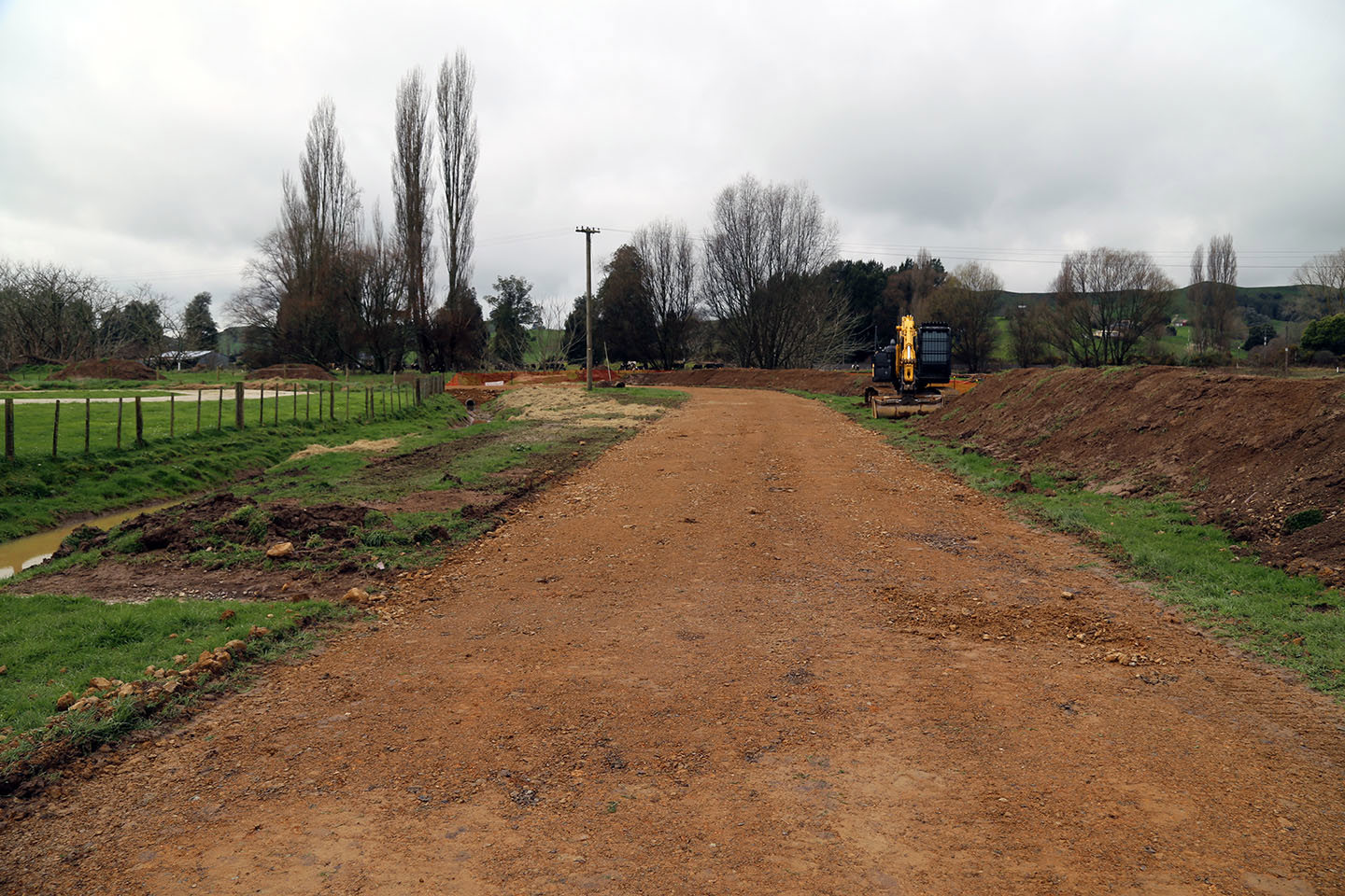 New roadway under construction at Te Kuiti Aerodrome