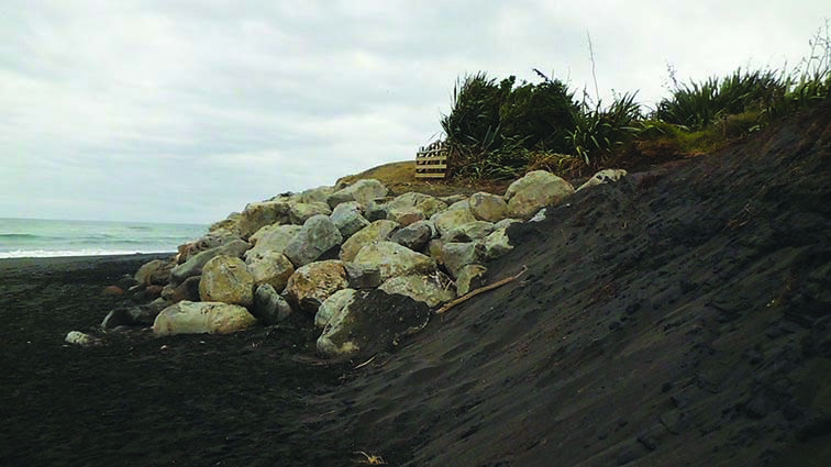 Mokau erosion rock embankment