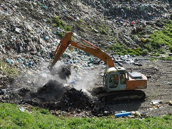 Fire in refuse tip at Waitomo District Landfill Te Kuiti