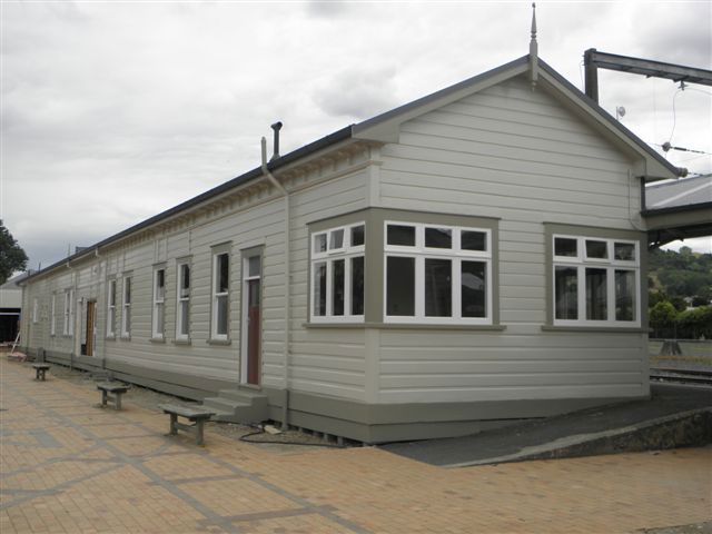 Railway station building two during the final stages of external works